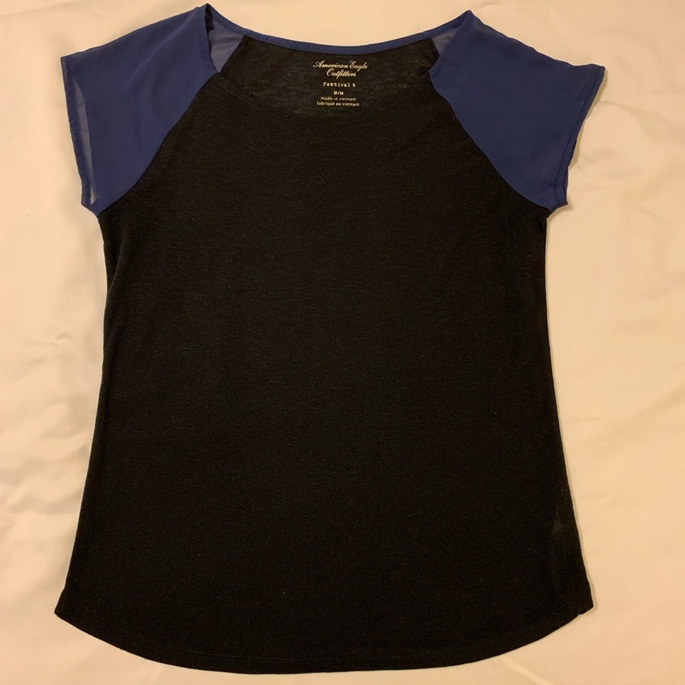 American Eagle black & blue festival t Women's Size M